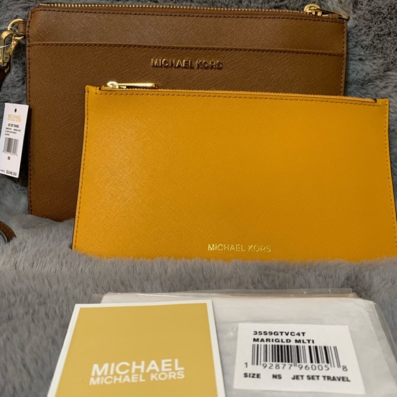 MICHAEL KORS XL POP CLUTCH WRISTLET LEATHER - Picture 3 of 6